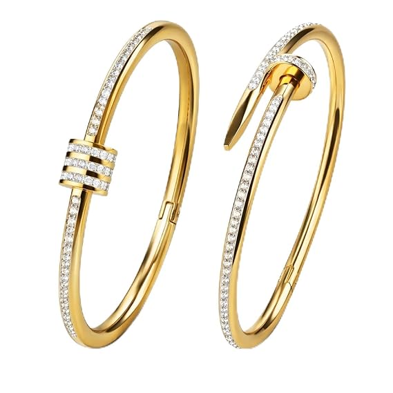 Crystal Nail Cuff Bangle