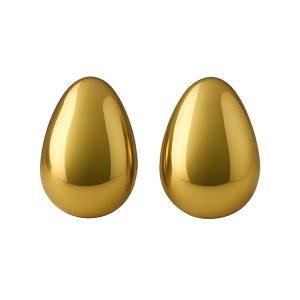 LOORVI Oval Stud Earrings | Gold Plated