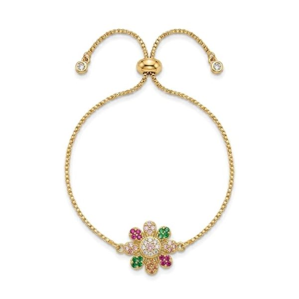 Multicolor Floral Charm Bracelet for Women