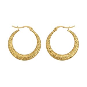 Gold Plated Stainless Steel Bali Hoop Earrings